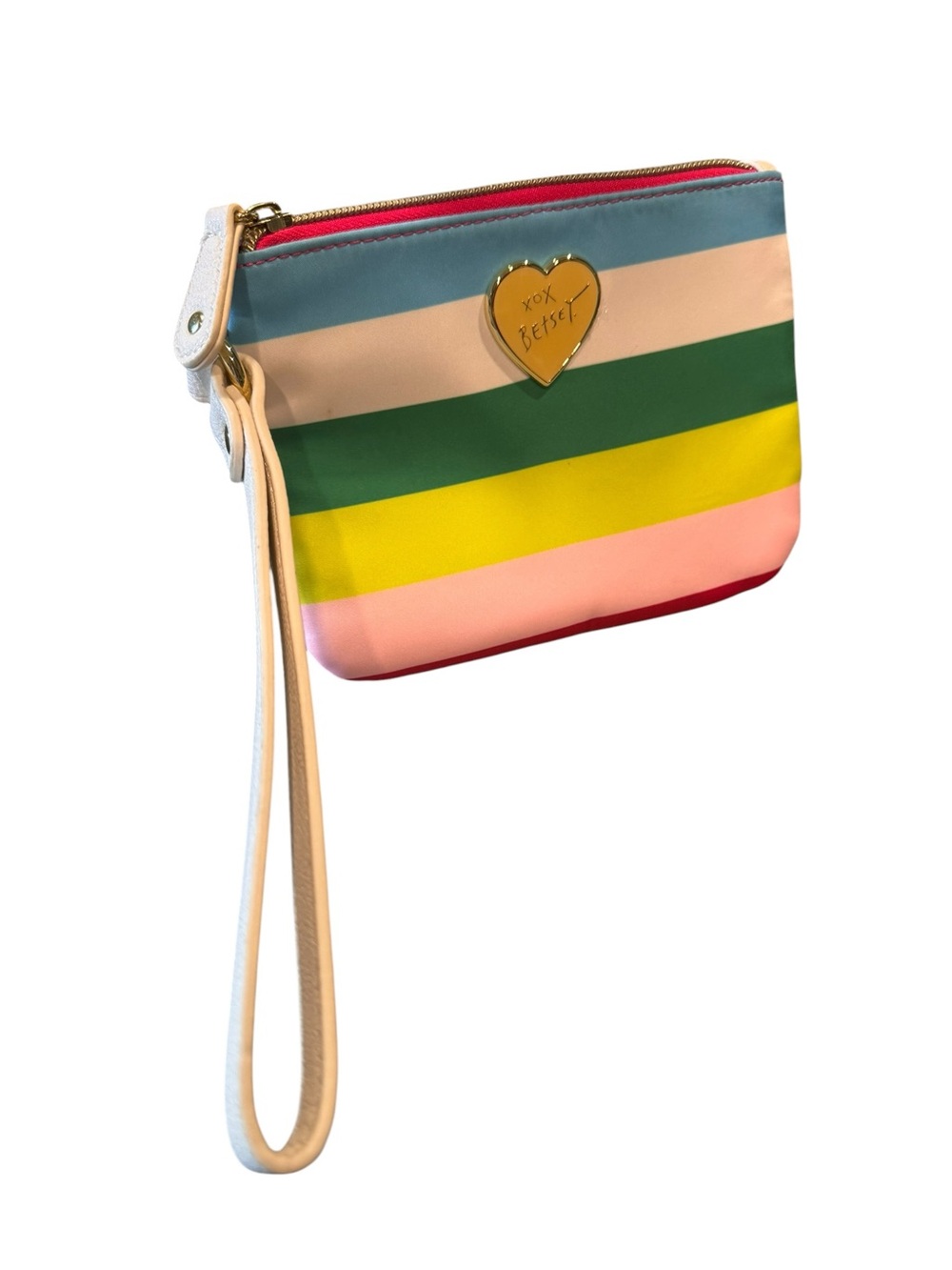 Betsey Johnson Multicolor Striped Wristlet Pouch